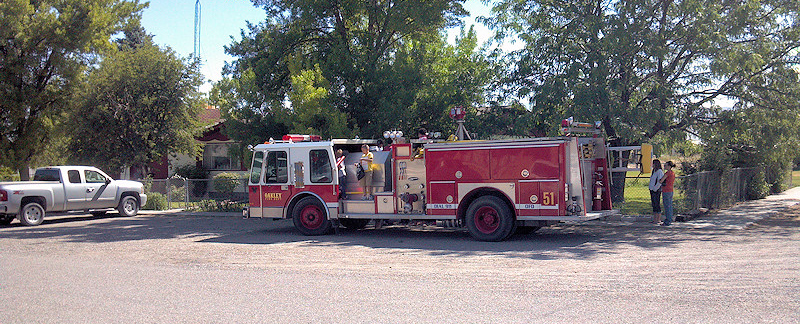 Firetruck at Oakley Free Library